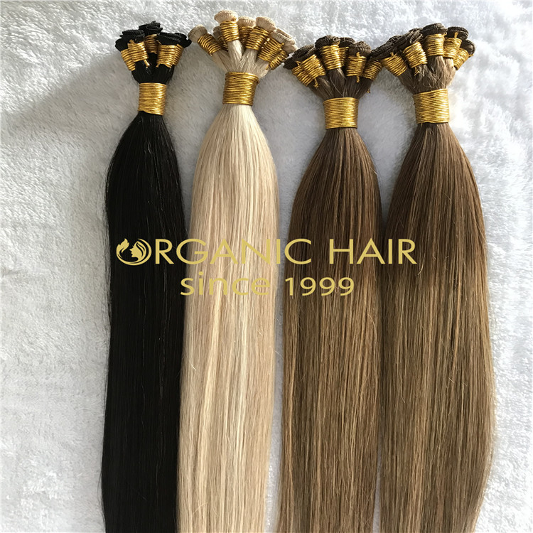 Top quality full cuticle human hand tied hair extensions H154